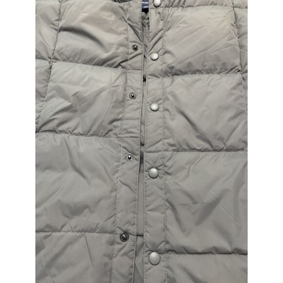 Lands End Puffer Vest Men’s Sz Large Gray 70% Down 30% Feathers Snap Puffy Golf - Picture 8 of 9